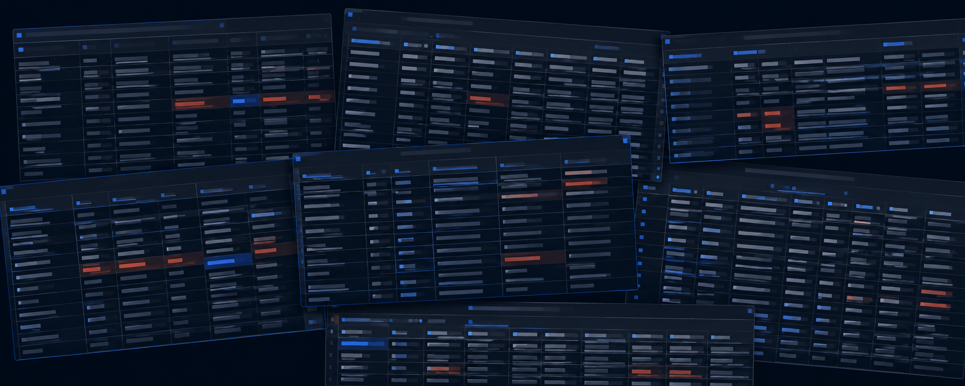 Disorganized spreadsheets representing scattered client data